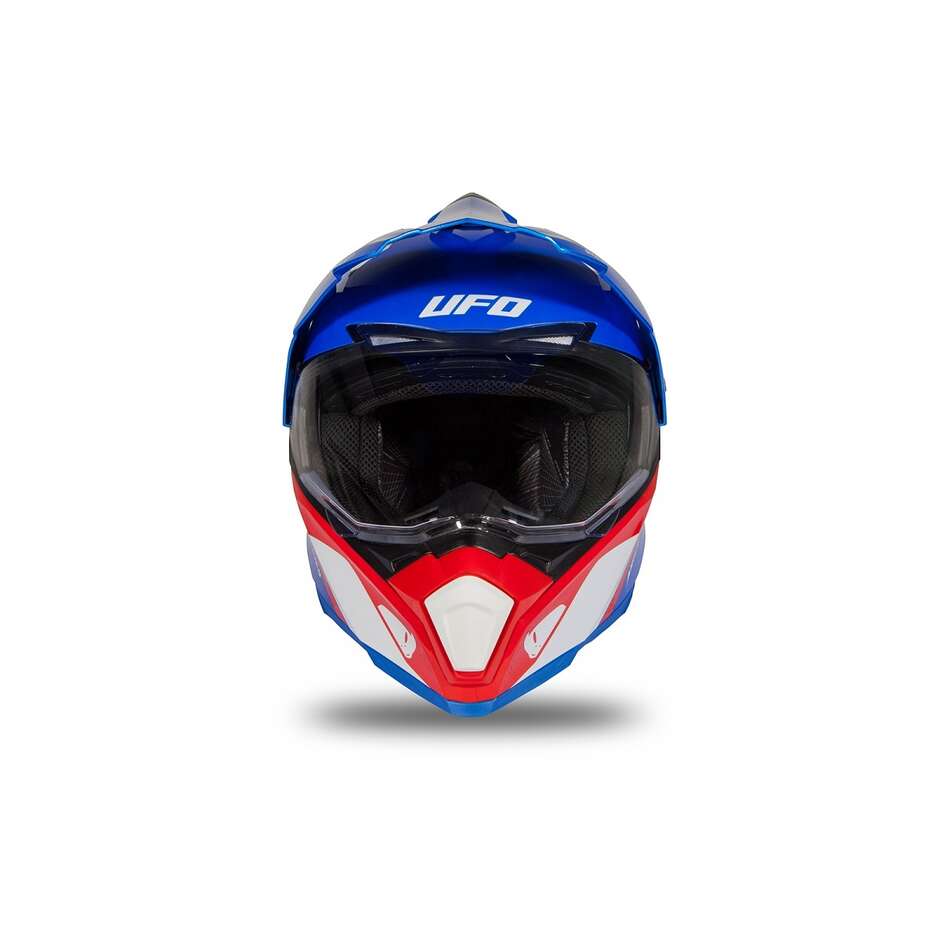 Casco Moto Tourer/Crossover Ufo ARIES Blu Rosso Bianco Lucido	
