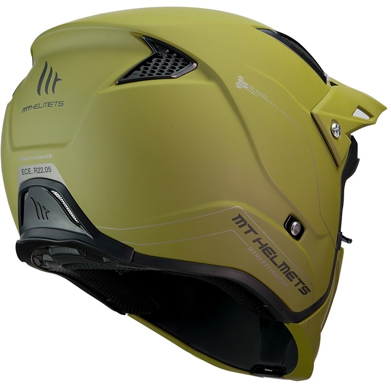 Casco Moto Trial Mt Helmet STREETFIGHTER Solid Exrta Sv Solid A6 Verde Opaco