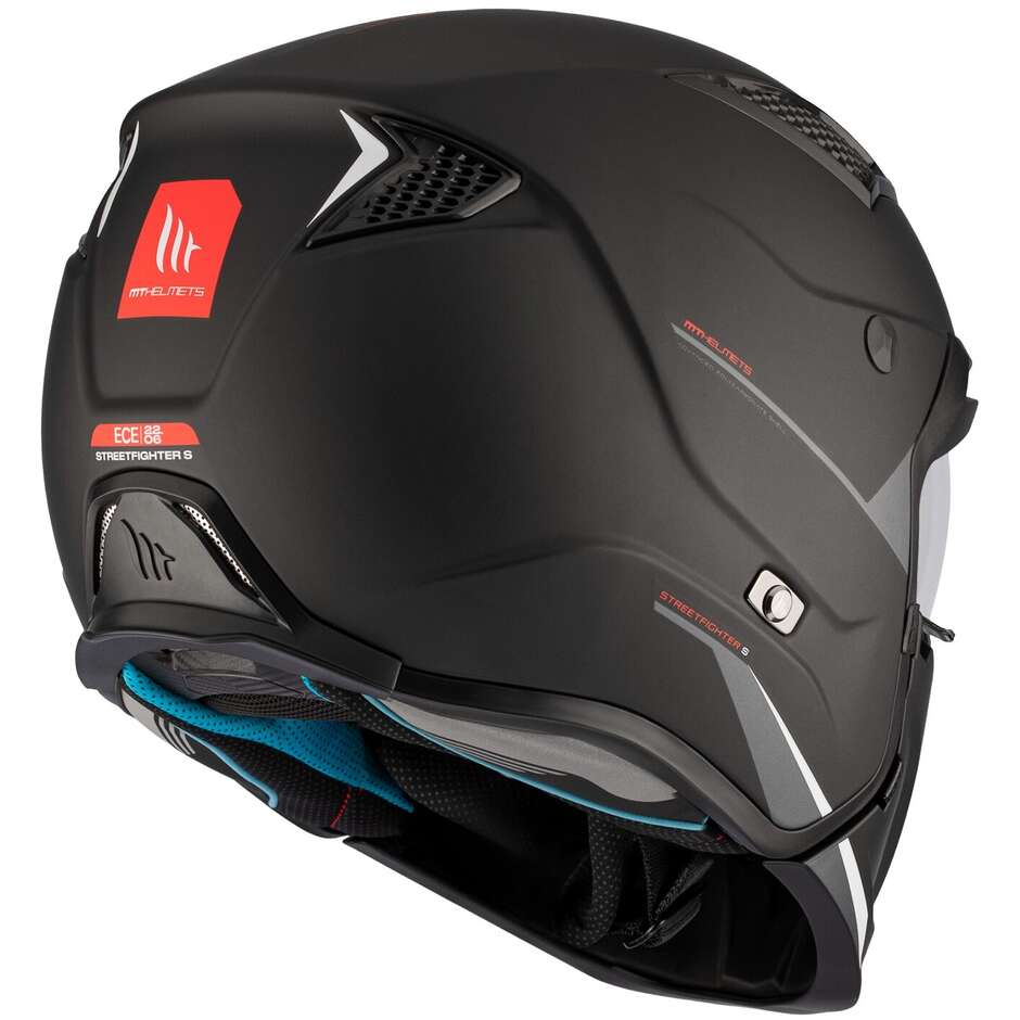 Casco Moto Trial Mt Helmet STREETFIGHTER SV S Solid Nero Opaco
