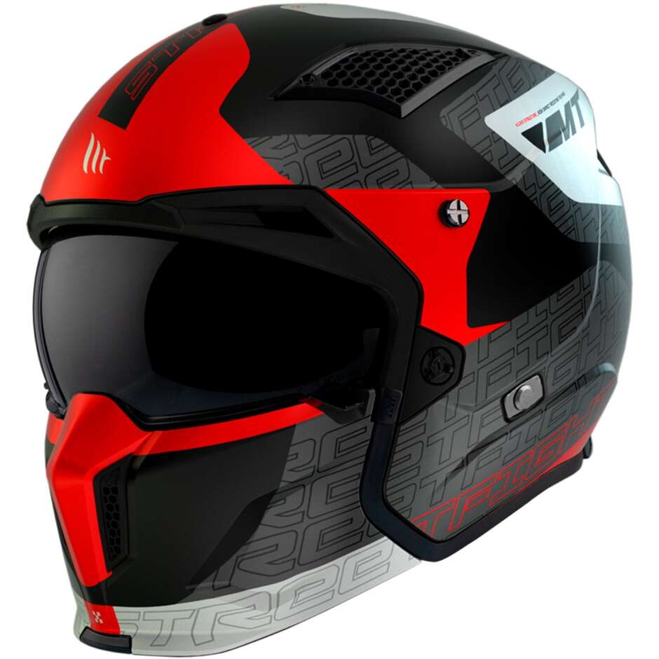 Casco Moto Trial Mt Helmet STREETFIGHTER SV S Totem B15 Rosso Opaco