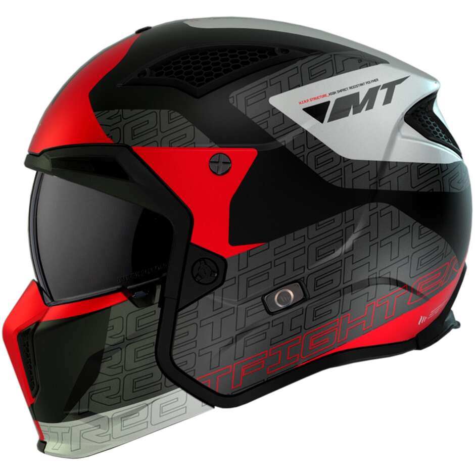 Casco Moto Trial Mt Helmet STREETFIGHTER SV S Totem B15 Rosso Opaco