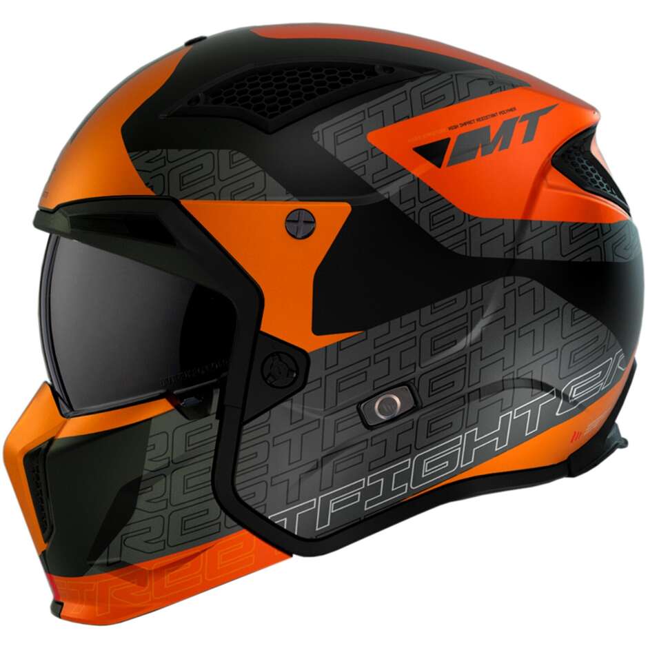 Casco Moto Trial Mt Helmet STREETFIGHTER SV S Totem B4 Arancio Opaco