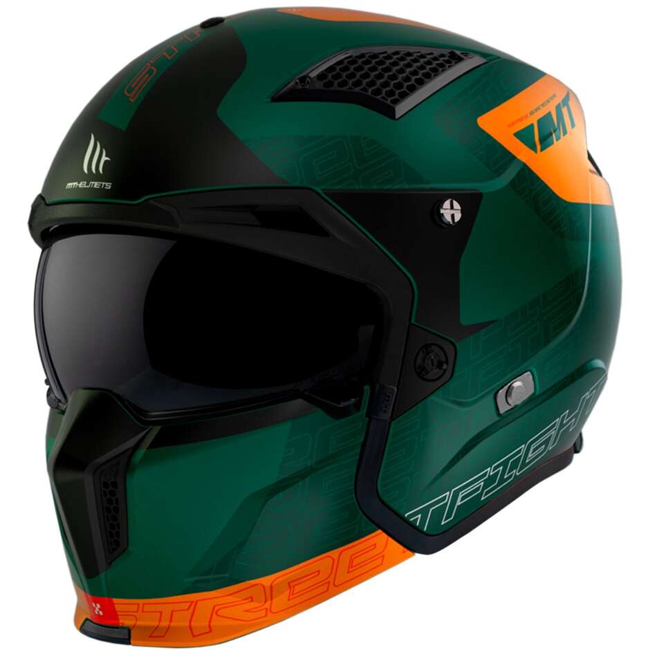 Casco Moto Trial Mt Helmet STREETFIGHTER SV S Totem C6 Verdo Opaco