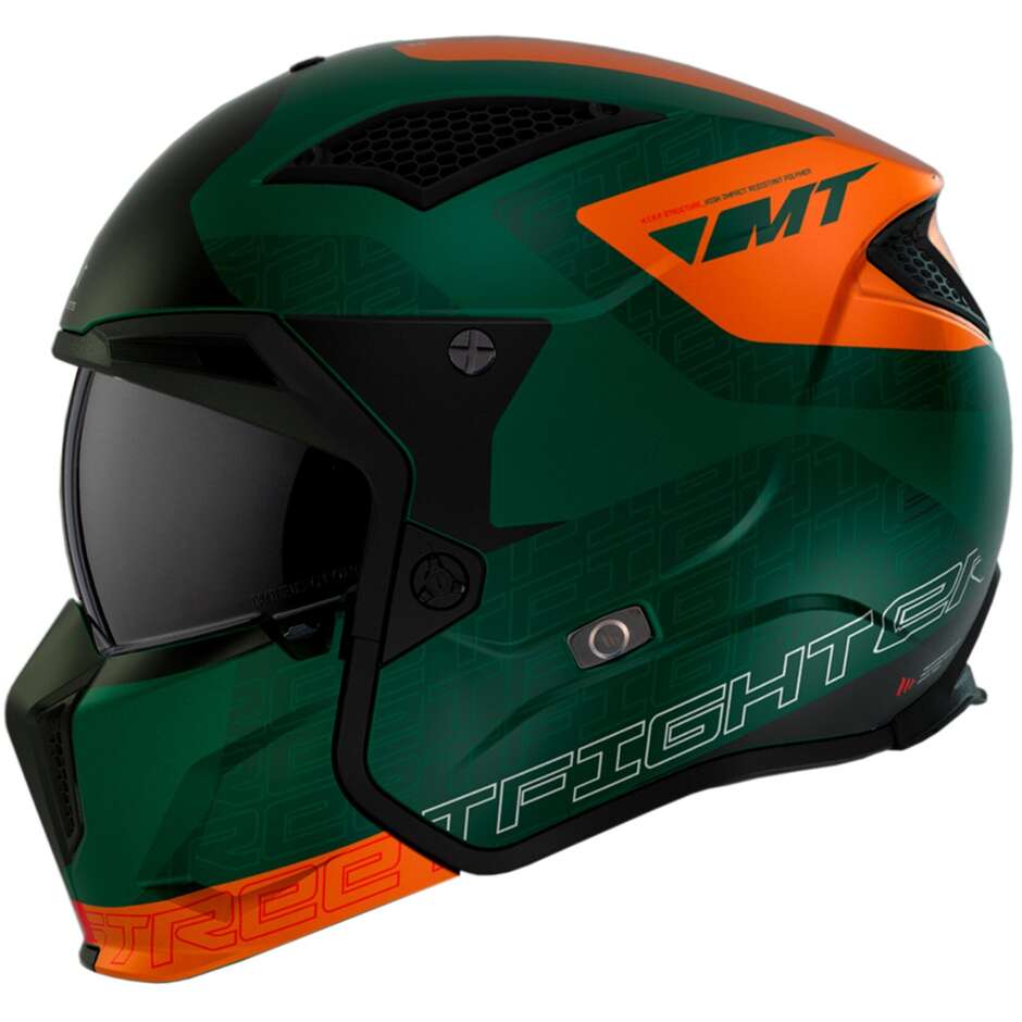 Casco Moto Trial Mt Helmet STREETFIGHTER SV S Totem C6 Verdo Opaco