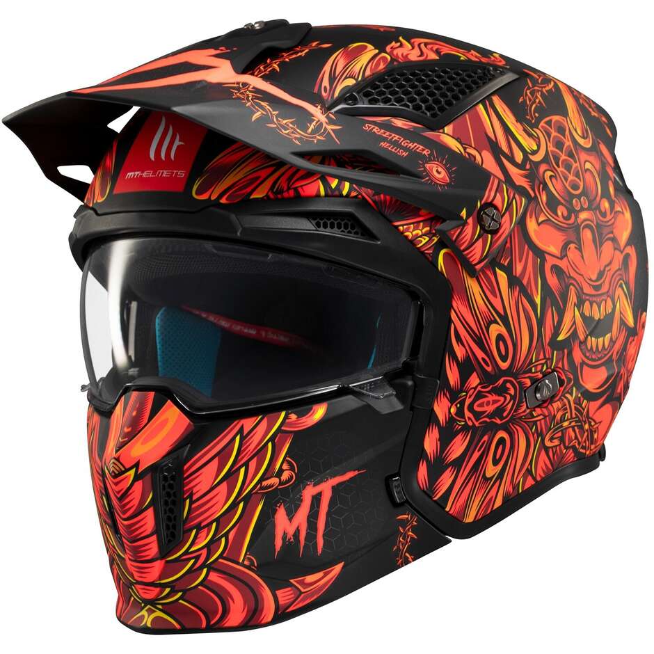 Casco Moto Trial Mt Helmets STREETFIGHTER SV S HELLISH B5 Opaco