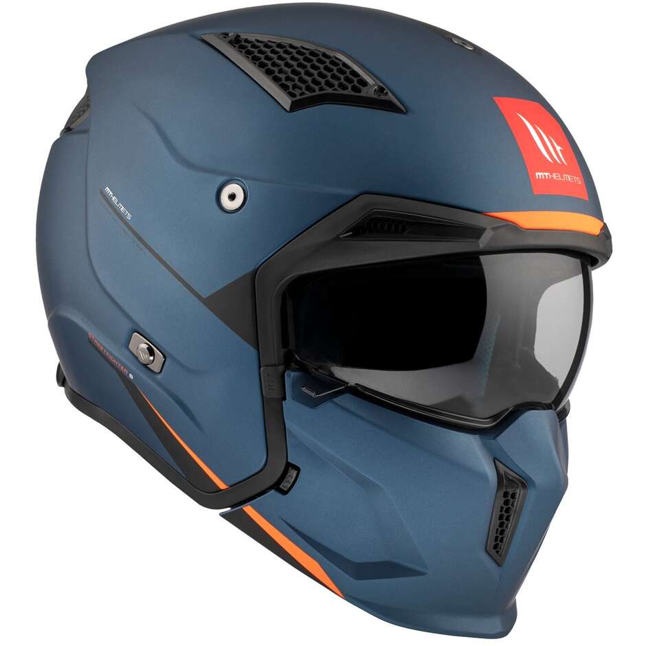 Casco Moto Trial Mt Helmets STREETFIGHTER SV S SOLID A7 Opaco Blu