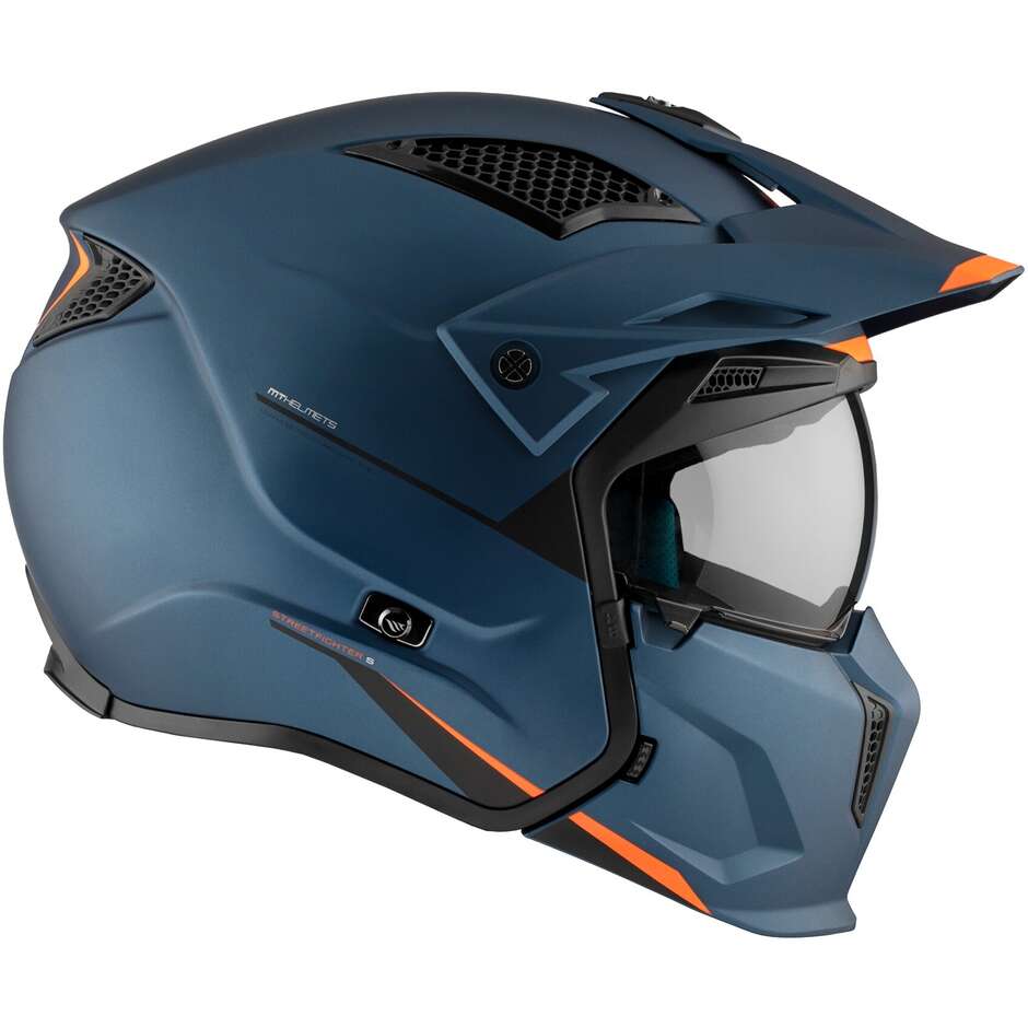 Casco Moto Trial Mt Helmets STREETFIGHTER SV S SOLID A7 Opaco Blu