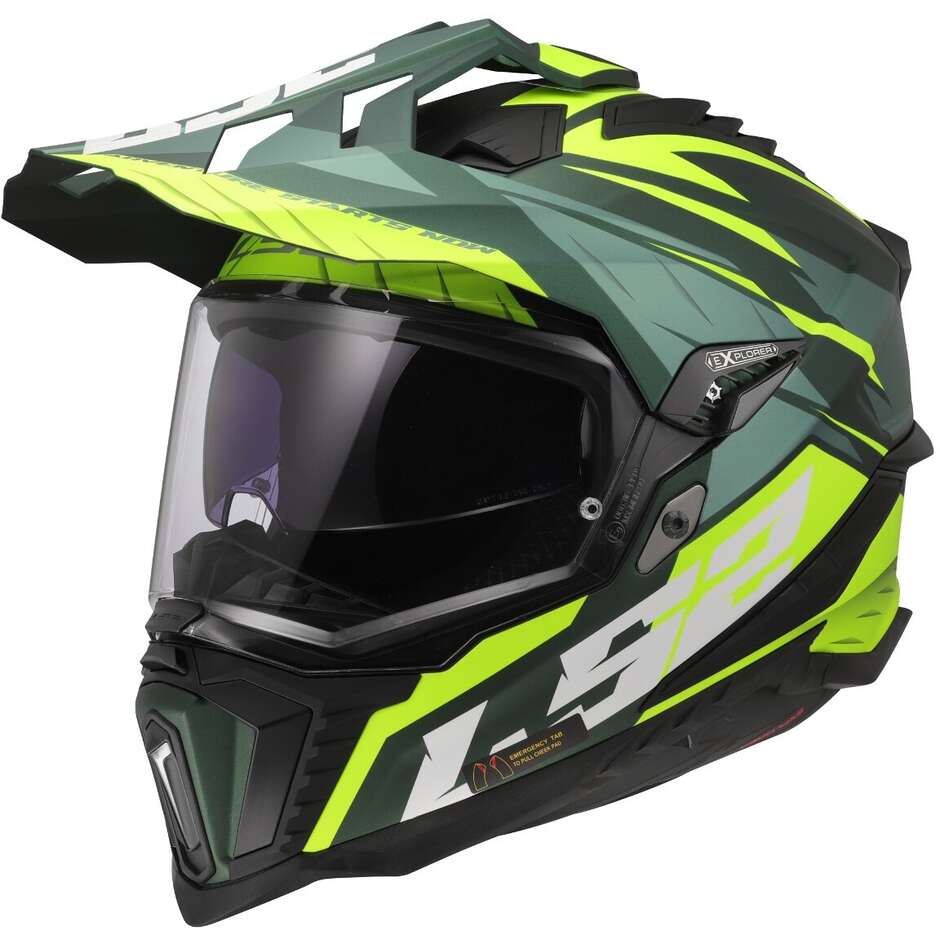 LS2 Casco Integrale Adventure MX701 Explorer - Fibra Tri-Composite, Omologato ECE 22.05 (Fluo Orange/Mat Black, XXXL)