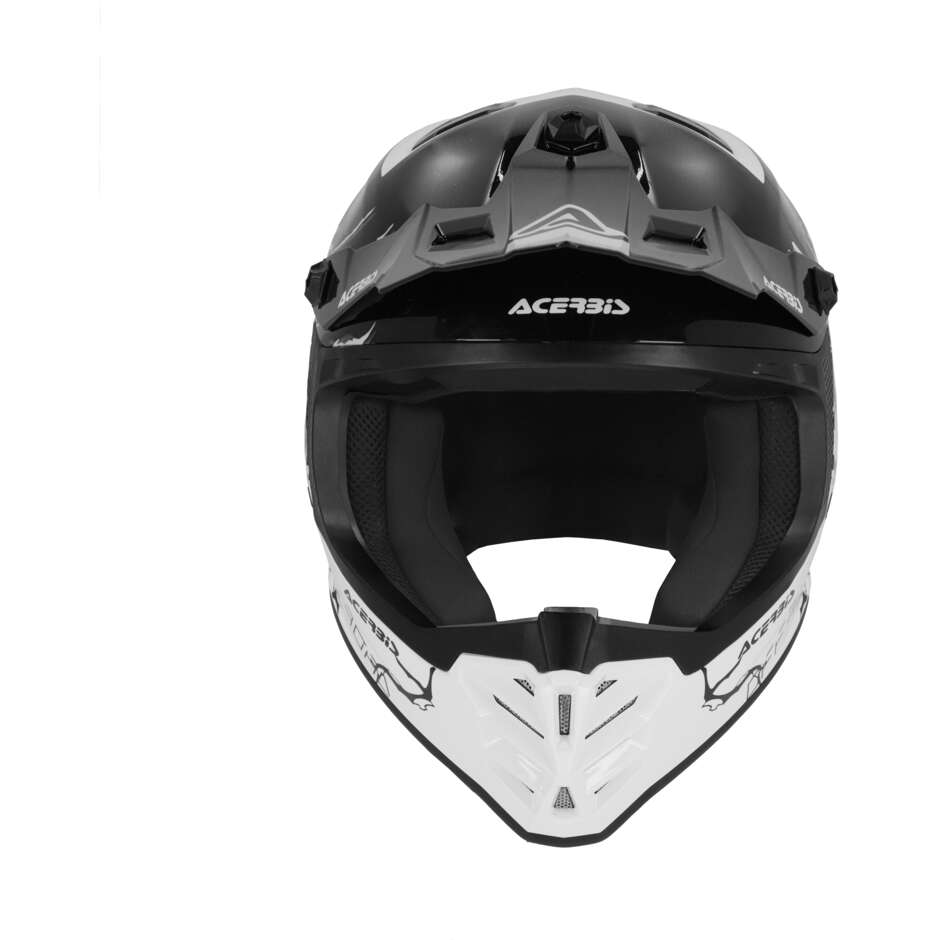 Casco Motocross Enduro ACERBIS Bambino PROFILE JUNIOR Bianco Nero
