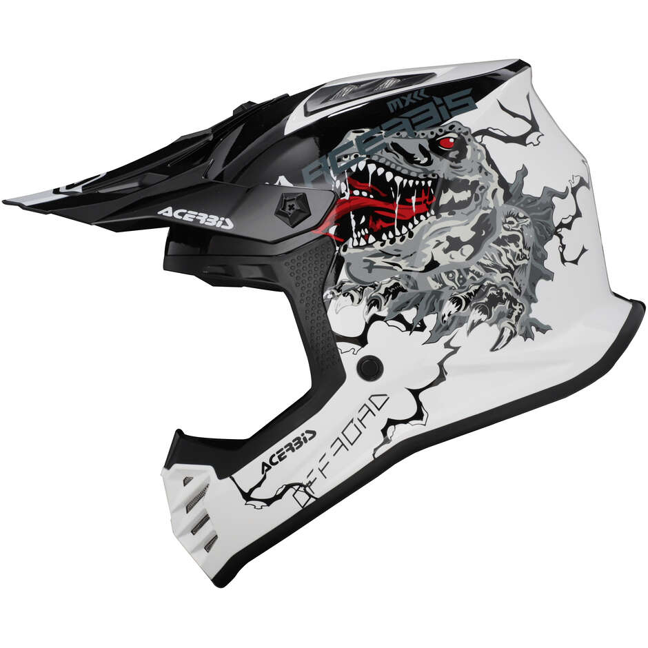 Casco Motocross Enduro ACERBIS Bambino PROFILE JUNIOR Bianco Nero