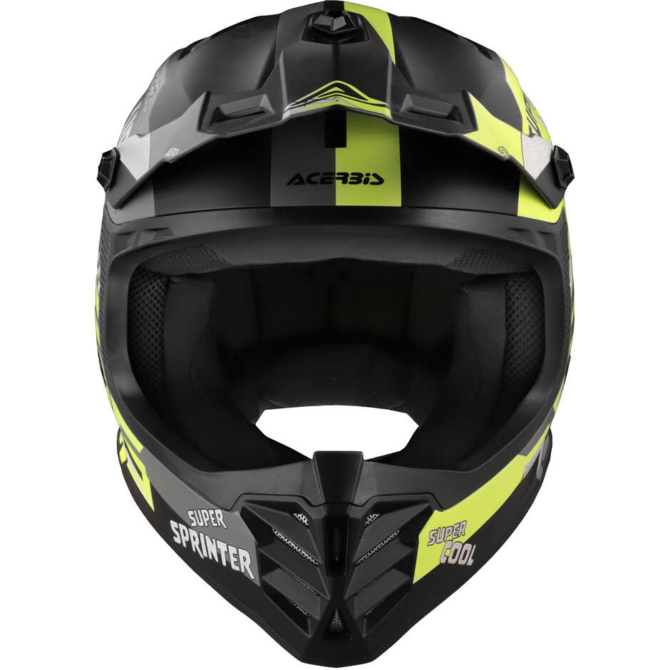 Casco Motocross Enduro ACERBIS Bambino PROFILE JUNIOR Nero Giallo Fluo