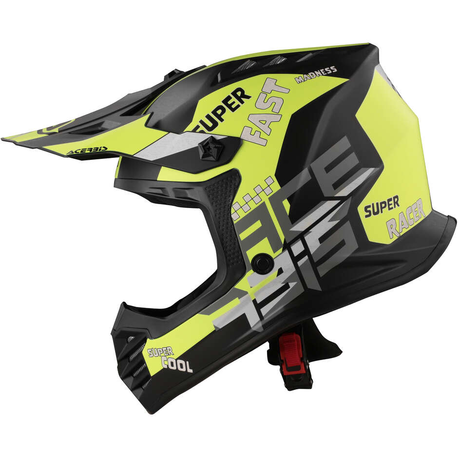 Casco Motocross Enduro ACERBIS Bambino PROFILE JUNIOR Nero Giallo Fluo