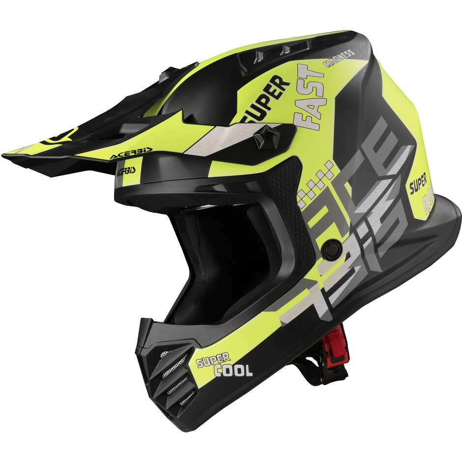 Casco Motocross Enduro ACERBIS Bambino PROFILE JUNIOR Nero Giallo Fluo