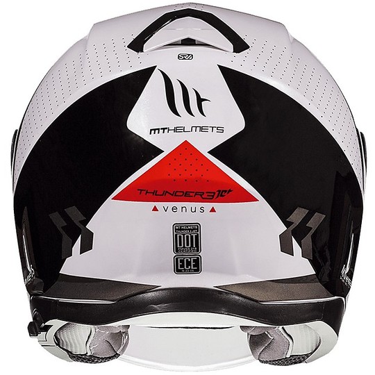Casco MotoJet Doppia Visiera MT Helmets THUNDER 3 SV Jet Venus A5 Rosso Lucido