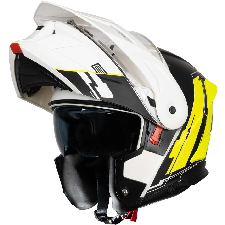 Casdco Modular Motorcycle Helmet ORIGINE ADVENTURE CYBORG Fluo Yellow White Matt 22.06