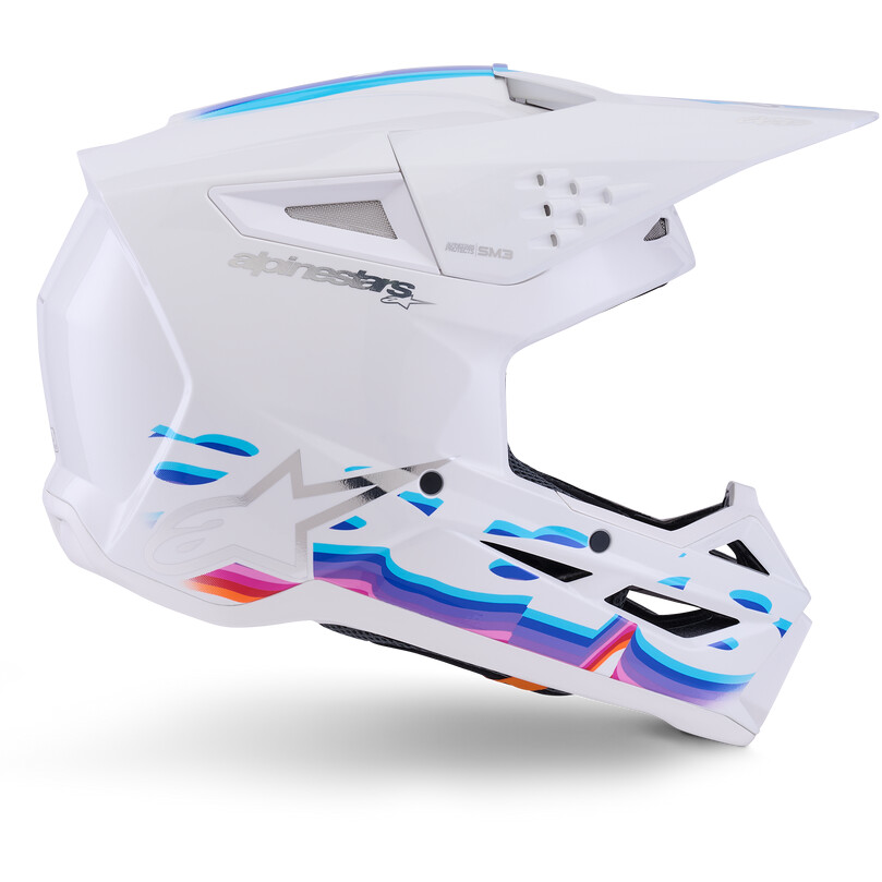 Casque Alpinestars SM3 Force ECE06 Motocross Enduro Blanc brillant