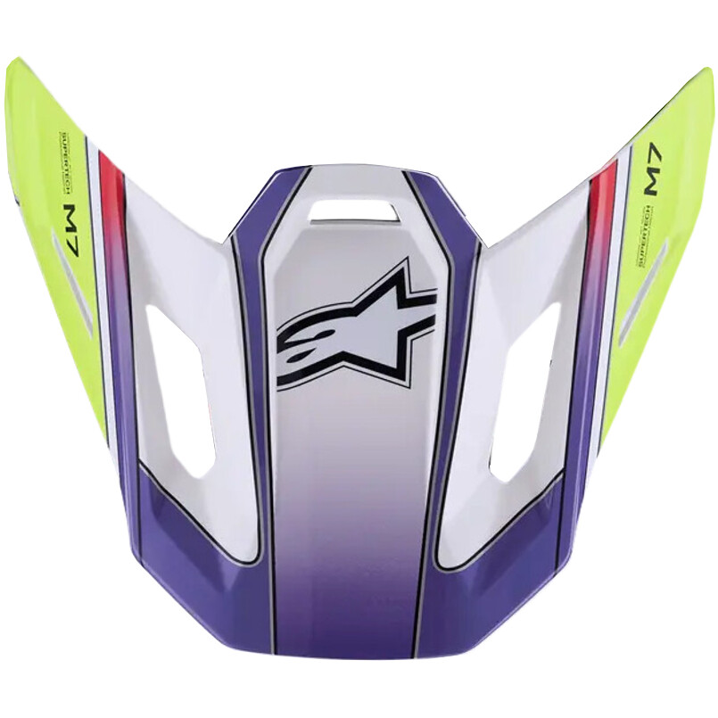 Casque Alpinestars SM7 Fuse Ece06 Blanc Jaune Fluo Violet Brillant