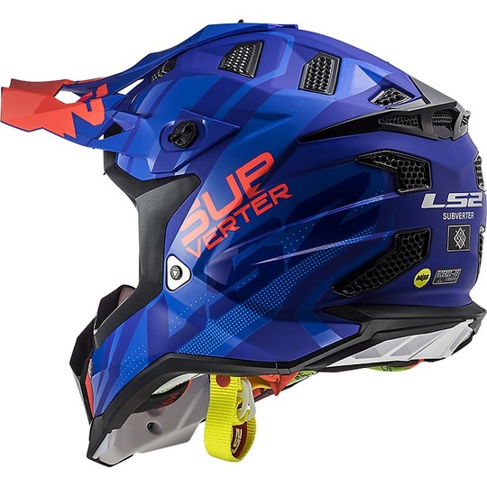 Casque Cross Enduro Off Road Moto Ls2 MX470 SUBVERTER Troop Blue Matt Orange