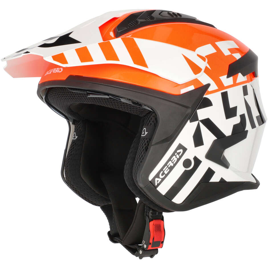 Casque de moto Acerbis ARIA EVO GRAPHIC Jet Blanc/Orange