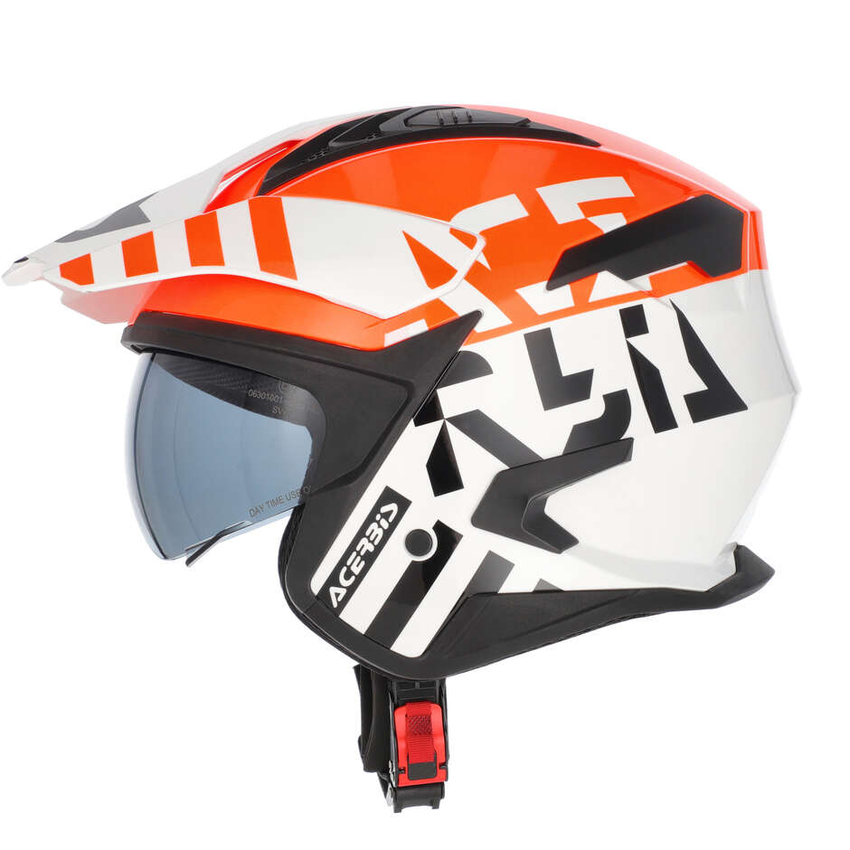 Casque de moto Acerbis ARIA EVO GRAPHIC Jet Blanc/Orange
