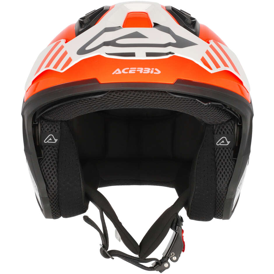 Casque de moto Acerbis ARIA EVO GRAPHIC Jet Blanc/Orange