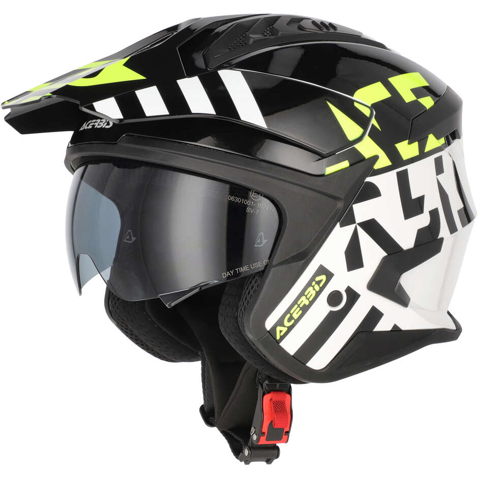 Casque de moto Acerbis ARIA EVO GRAPHIC Jet Noir/Jaune fluo