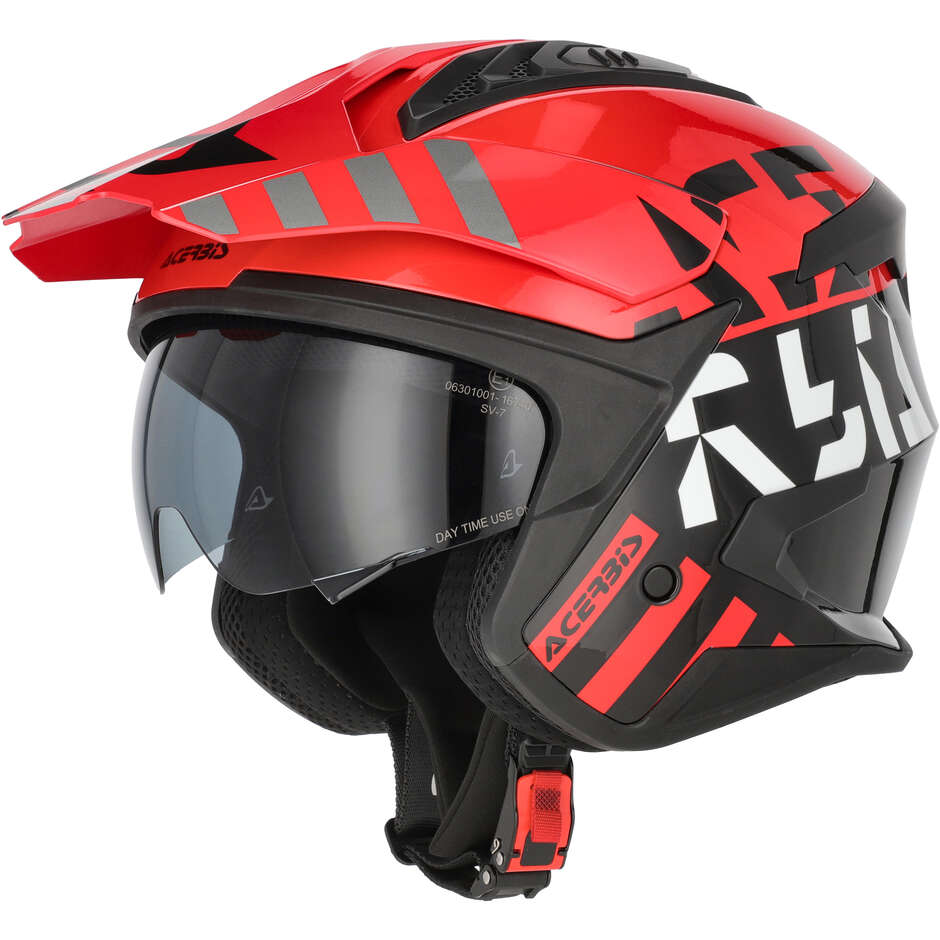 Casque de moto Acerbis ARIA EVO GRAPHIC Jet Noir/Rouge