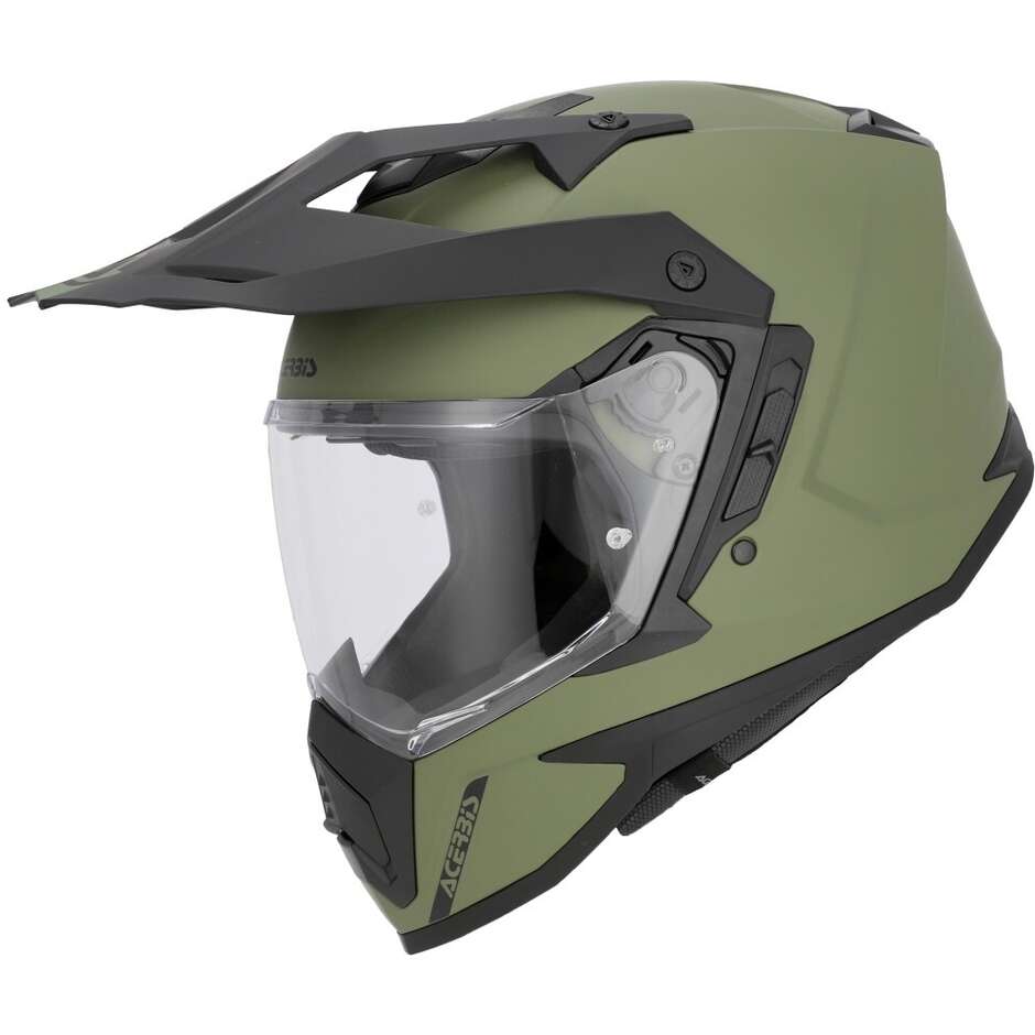 Casque de moto Acerbis Assault Mono Adventure vert militaire