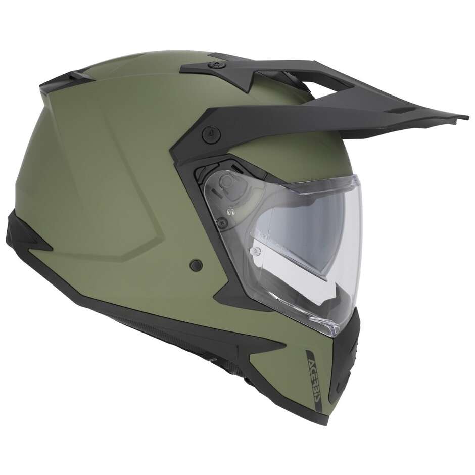 Casque de moto Acerbis Assault Mono Adventure vert militaire