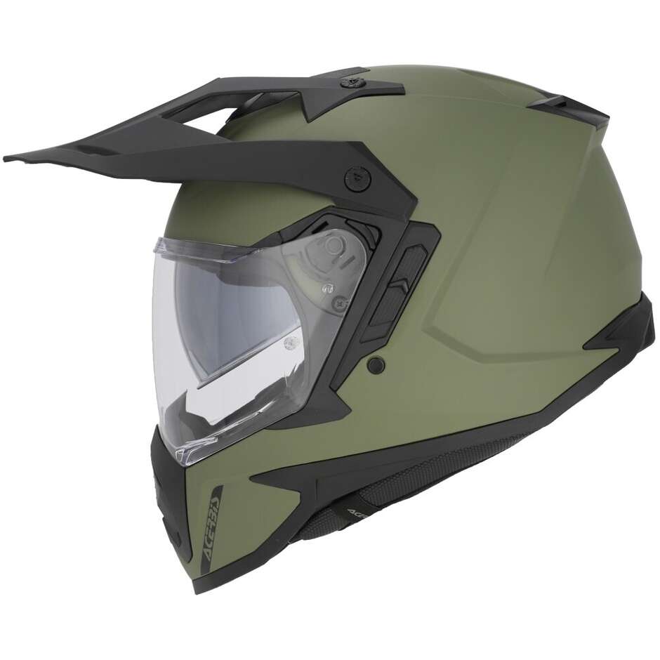 Casque de moto Acerbis Assault Mono Adventure vert militaire