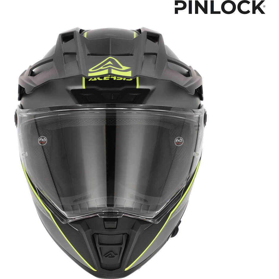 Casque de moto Acerbis Attack gris et jaune