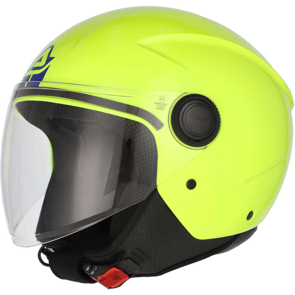 Casque de moto ACERBIS BREZZA Jet, jaune fluorescent