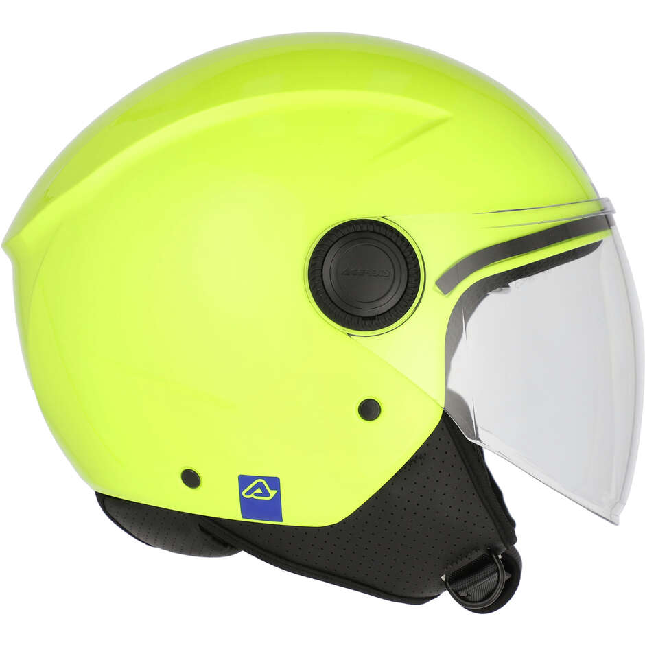 Casque de moto ACERBIS BREZZA Jet, jaune fluorescent