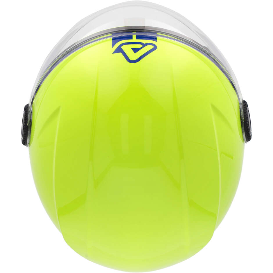 Casque de moto ACERBIS BREZZA Jet, jaune fluorescent