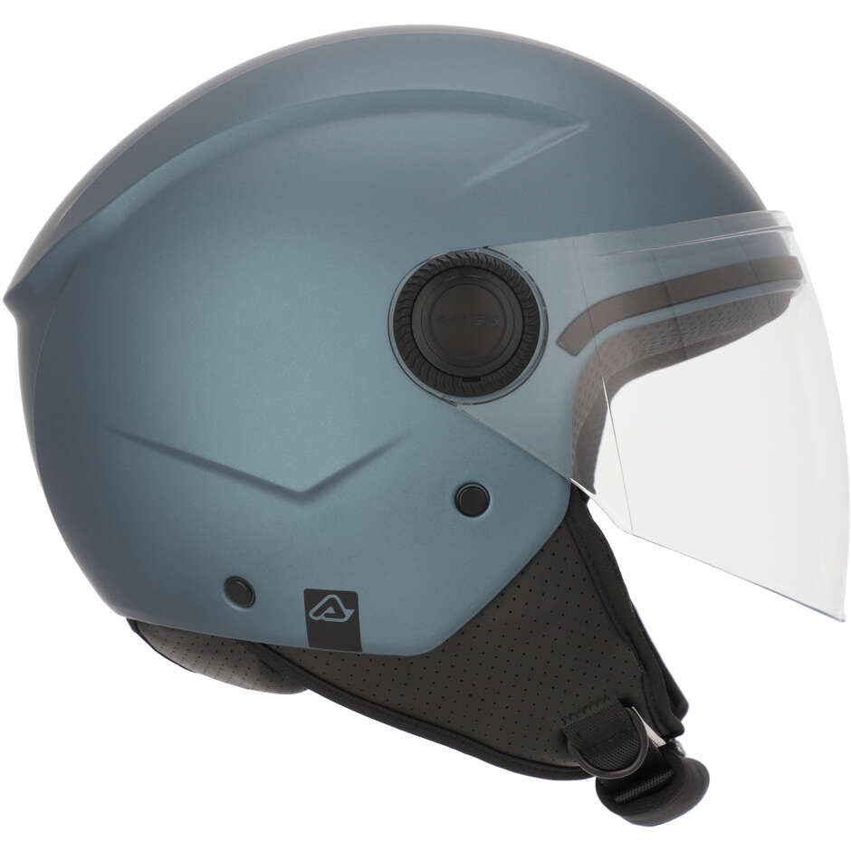 Casque de moto Acerbis Jet avec visière bleu foncé métallisé Brezza