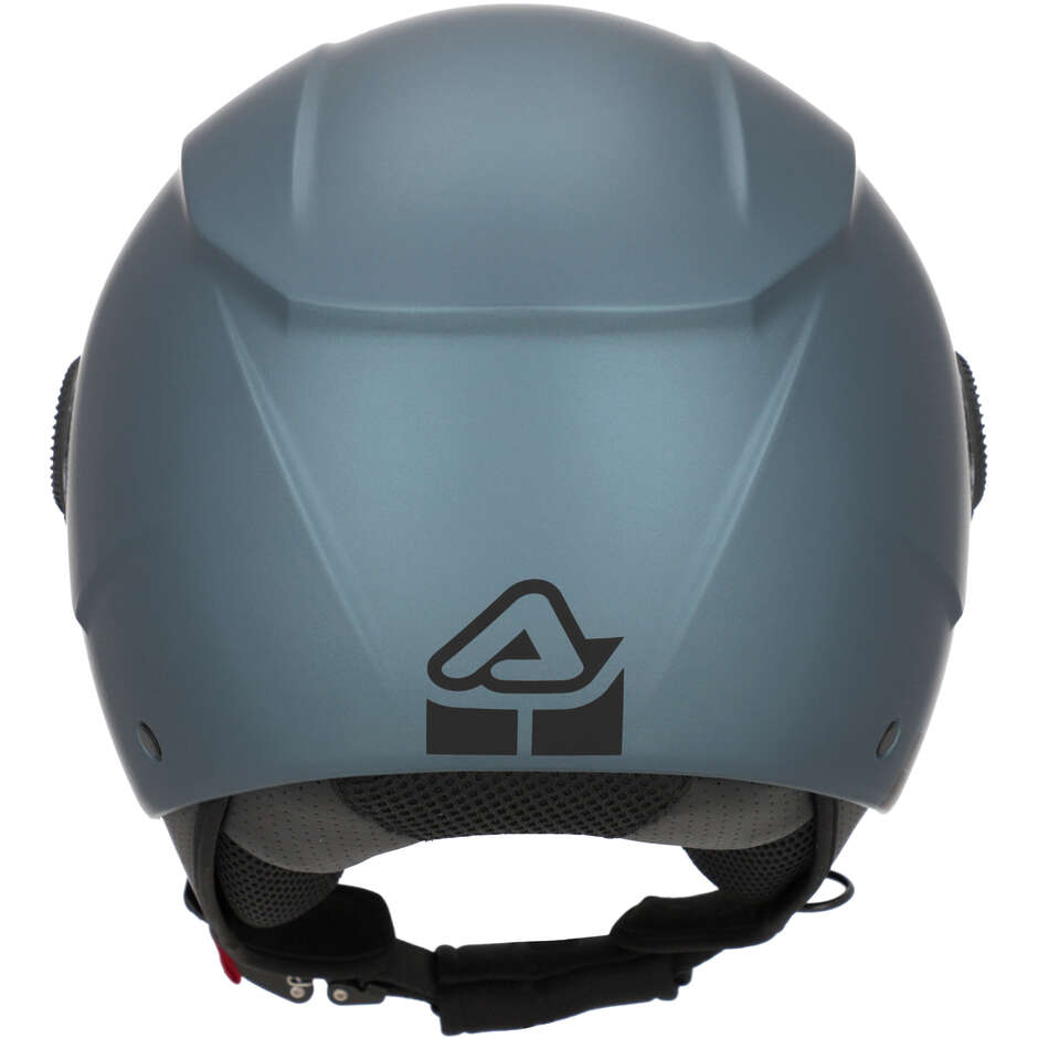 Casque de moto Acerbis Jet avec visière bleu foncé métallisé Brezza
