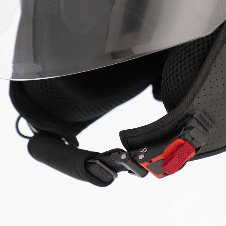 Casque de moto Acerbis Jet avec visière bleu foncé métallisé Brezza