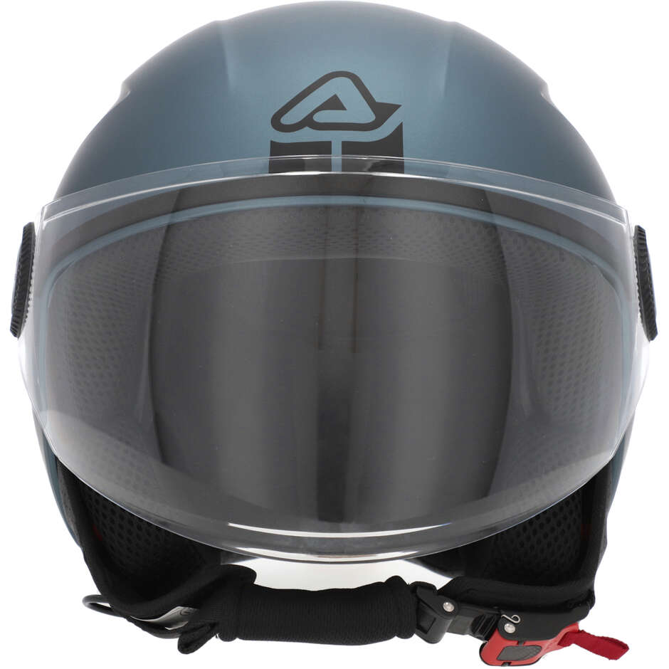 Casque de moto Acerbis Jet avec visière bleu foncé métallisé Brezza