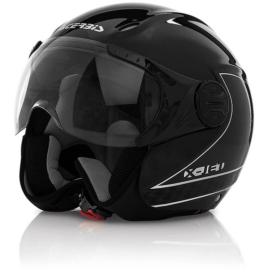 Casque de moto Acerbis Jet avec visière X-jet noire sur vélo