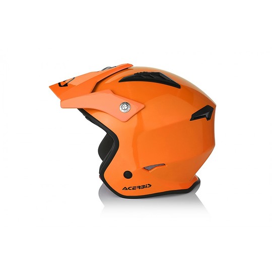 Casque de moto Acerbis Jet Modèle ARIA Orange Fluo