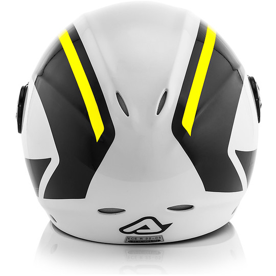 Casque de moto Acerbis K-Jet On Bike blanc / jaune fluo brillant