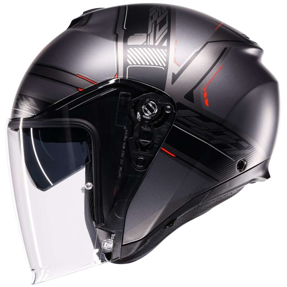 Casque de moto AGV IRIDES ZAGABRIA Jet Rouge anthracite mat