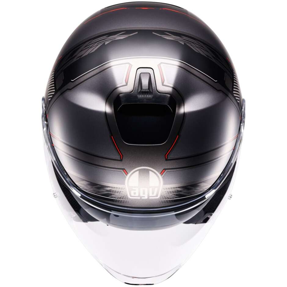 Casque de moto AGV IRIDES ZAGABRIA Jet Rouge anthracite mat