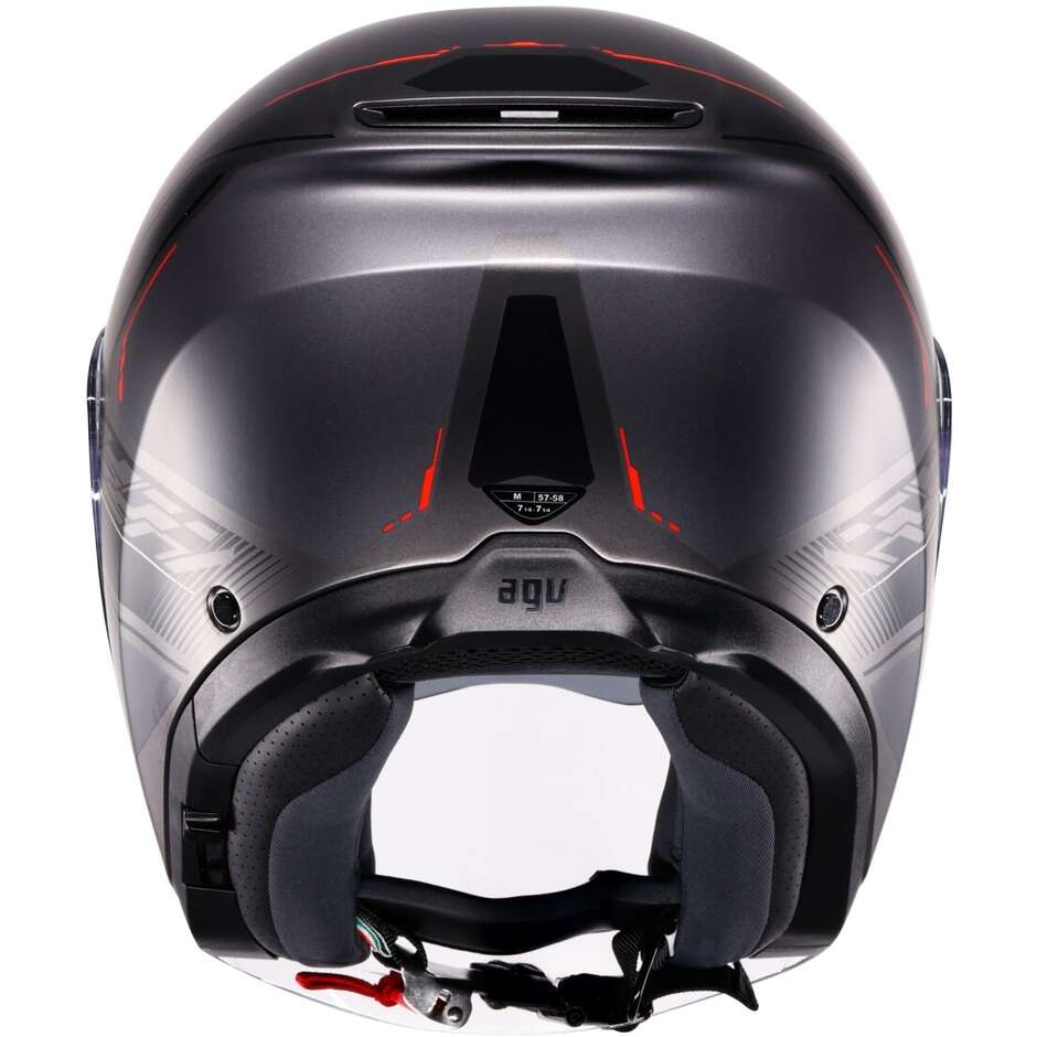 Casque de moto AGV IRIDES ZAGABRIA Jet Rouge anthracite mat