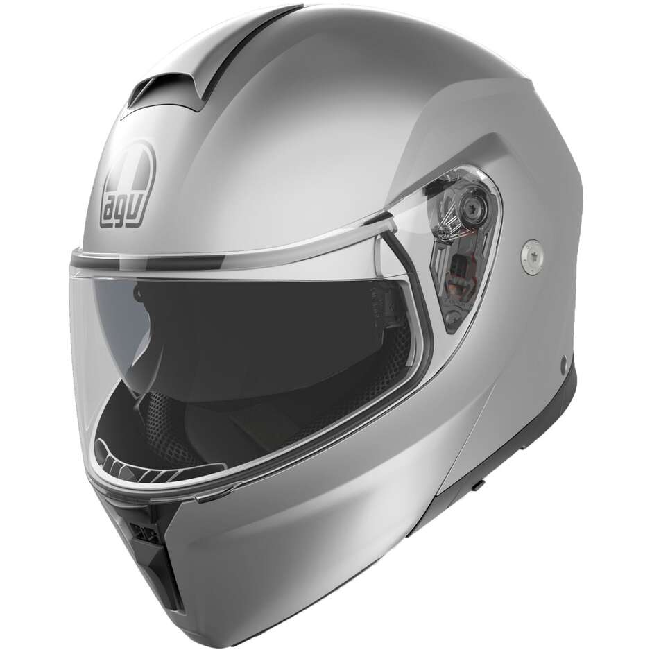 Casque de moto AGV Street Modular Mono P/J argent mat