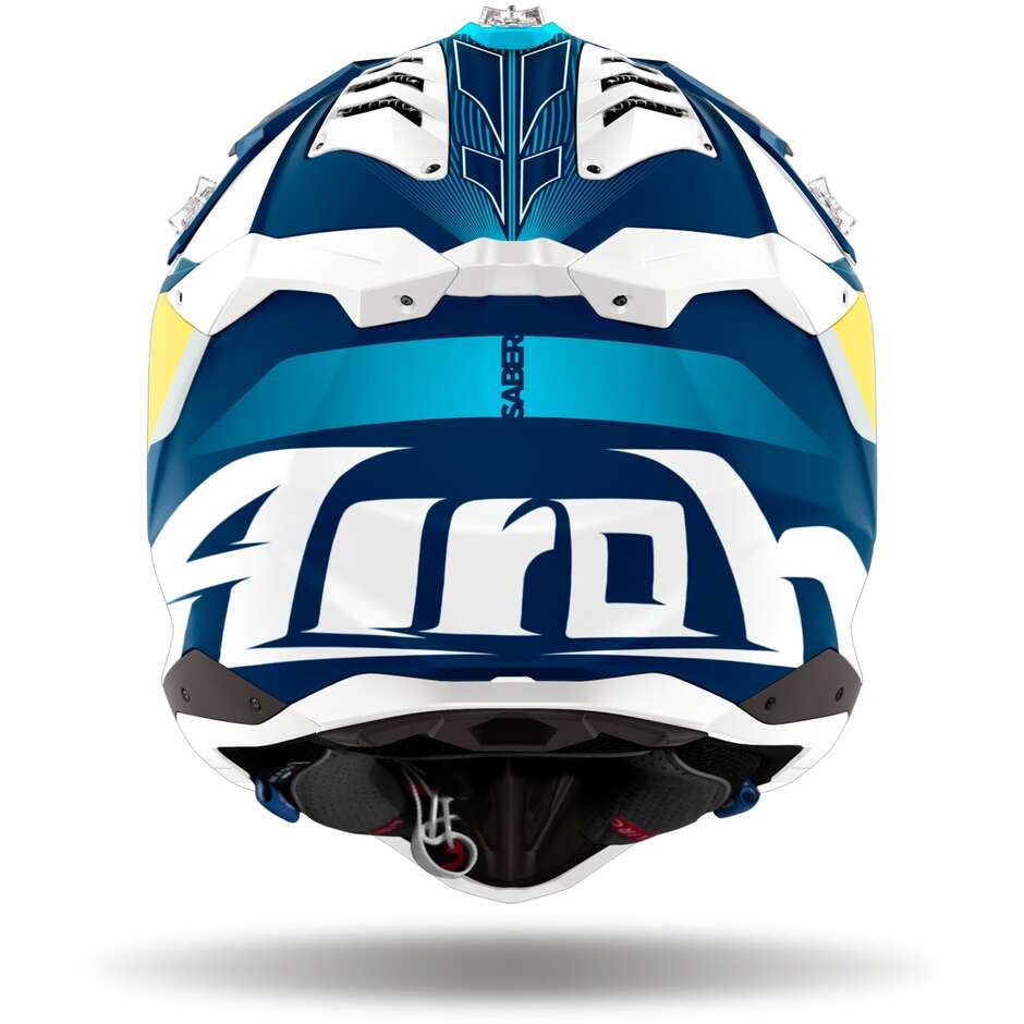 Casque de moto Airoh AVIATOR 3 SABRE Cross Enduro Bleu Mat