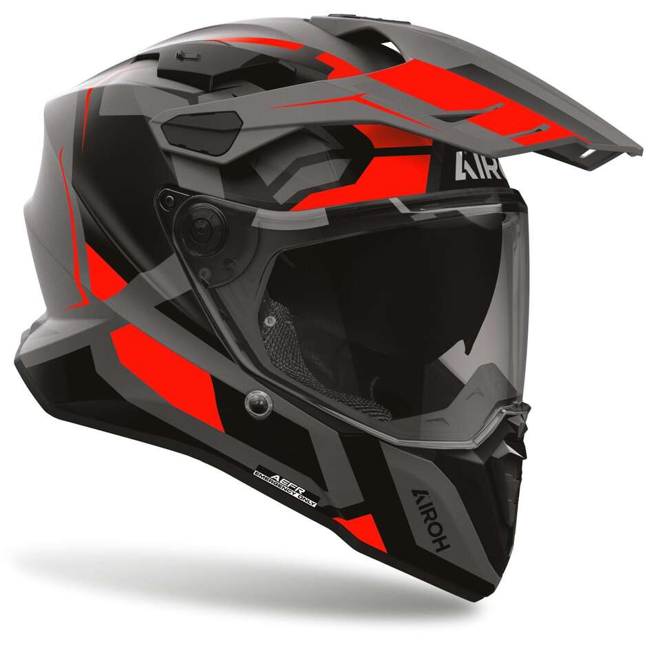 Casque de moto Airoh COMMANDER 2 POLAR Adventure rouge mat