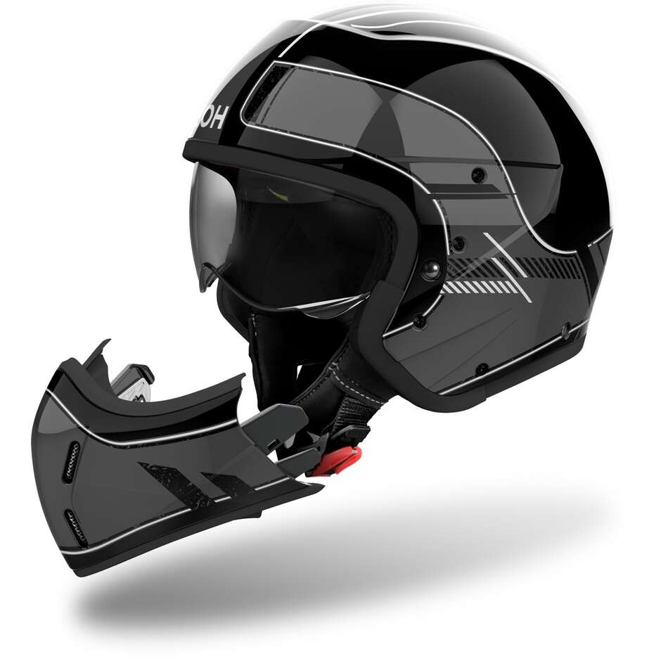Casque de moto Airoh J110 RASTER Jet gris foncé brillant