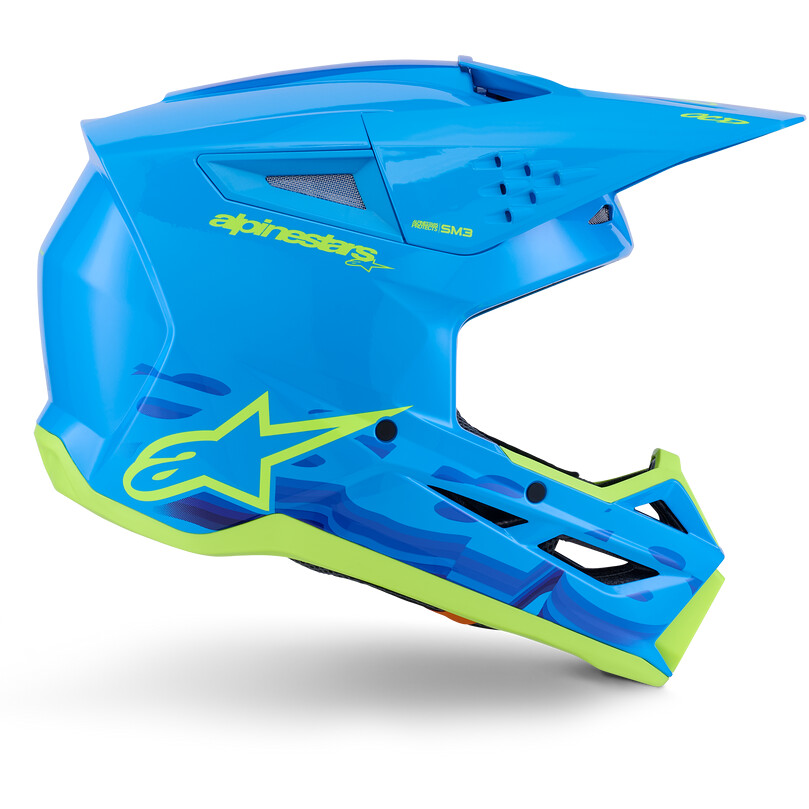 Casque de moto Alpinestars SM3 Force ECE06 Cyan brillant Cross Enduro