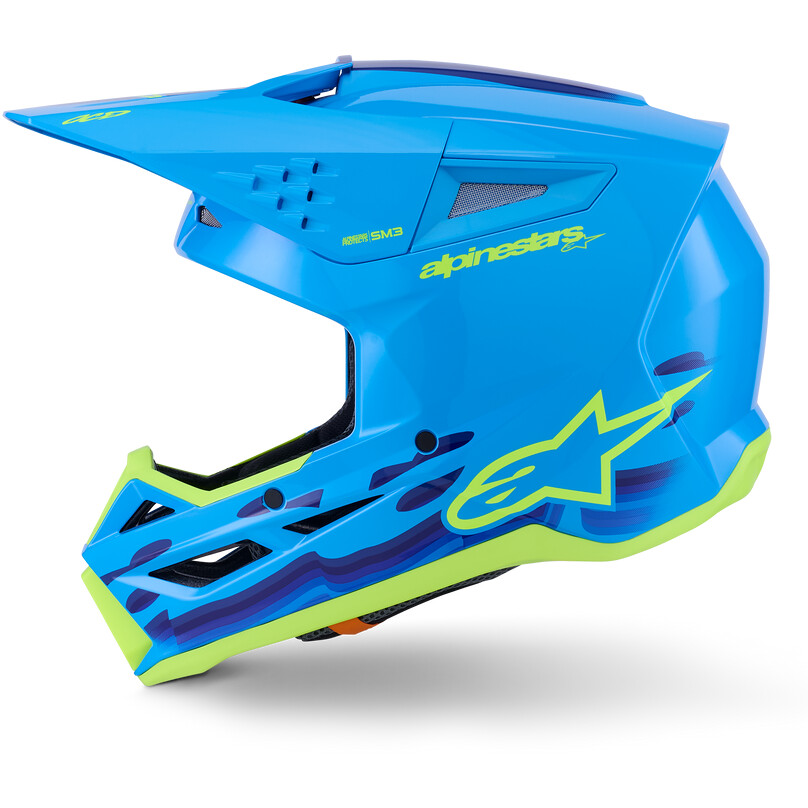 Casque de moto Alpinestars SM3 Force ECE06 Cyan brillant Cross Enduro
